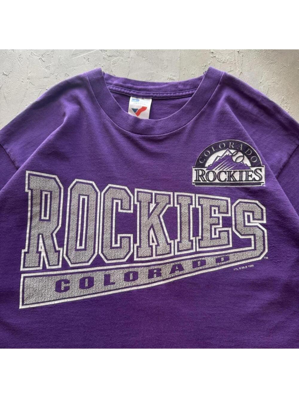 Vintage 1990s Colorado Rockies MLB Baseball Purple Single Stitch T Shirt